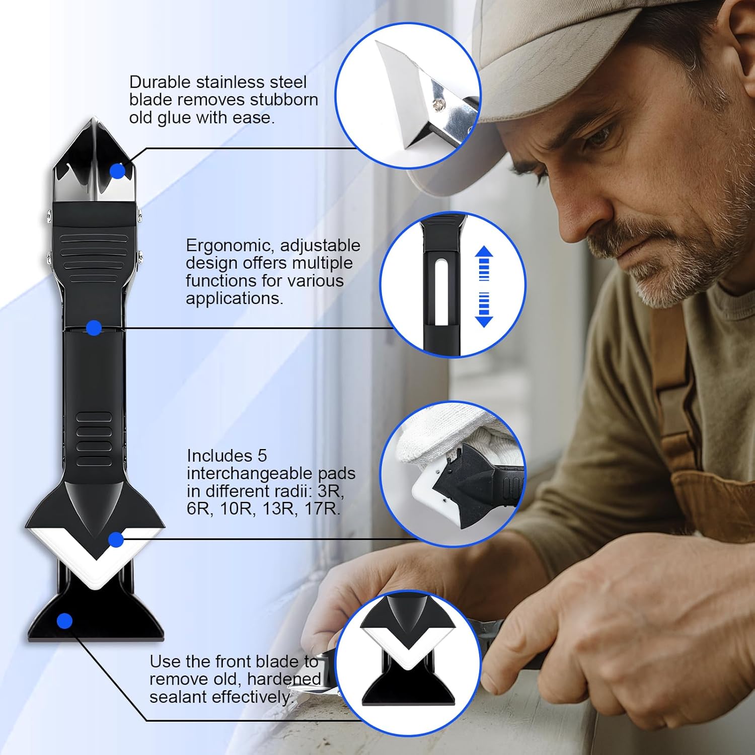 Bathroom Caulk Siliconized - 11 szt. Silikonowych narzędzi do usuwania